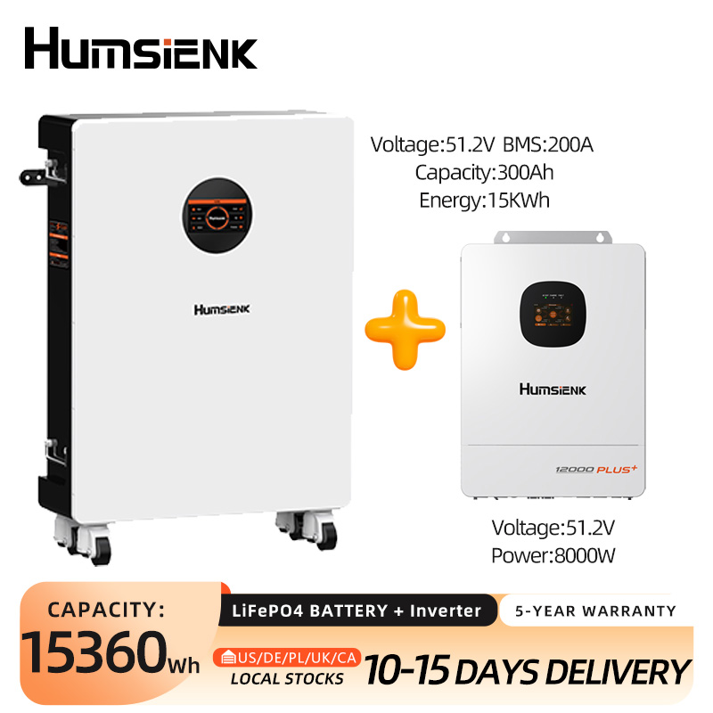 Mppt Hybrid Inverter 48V 8Kw 3 Phase - แบตเตอรี่ Humsienk 48V 300Ah LiFePO4 พร้อมบลูทูธ