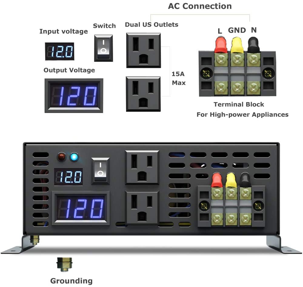 Pure Sine Wave อินเวอร์เตอร์50 - Pure Sine Wave Inverter 5000W 48V 220V บทวิจารณ์และราคา