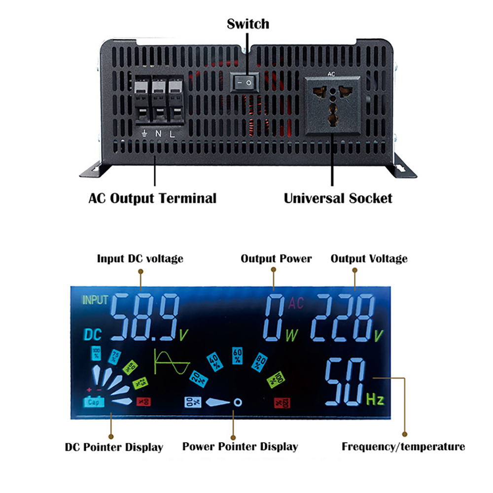 อินเวอร์เตอร์เพียวไซน์เวฟ12V 2 - Off Grid Solar Inverter 48V 6000W บทวิจารณ์และราคา