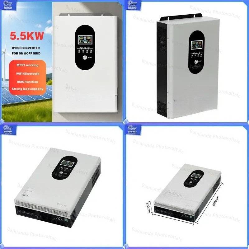 อินเวอร์เตอร์พลังงานแสงอาทิตย์ - Hybrid Solar Inverter 5.5Kw Mppt 48V บทวิจารณ์และราคา