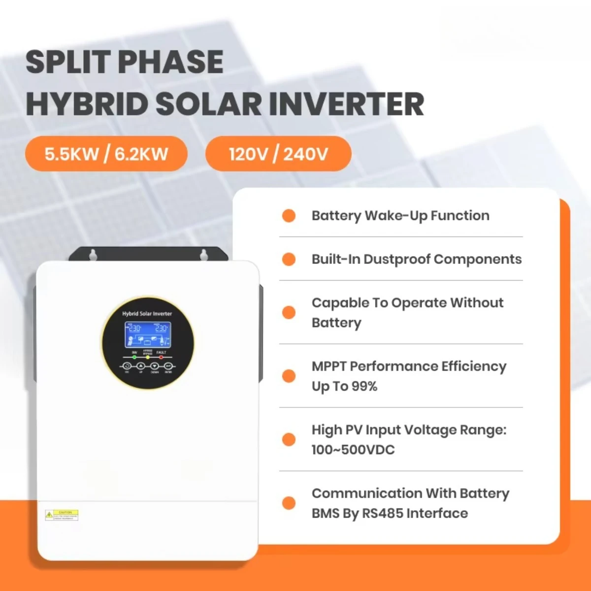 อินเวอร์เตอร์ 3Kw 4Kw 5000W 5. - Hybrid Solar Inverter 5.5Kw Mppt 48V บทวิจารณ์และราคา
